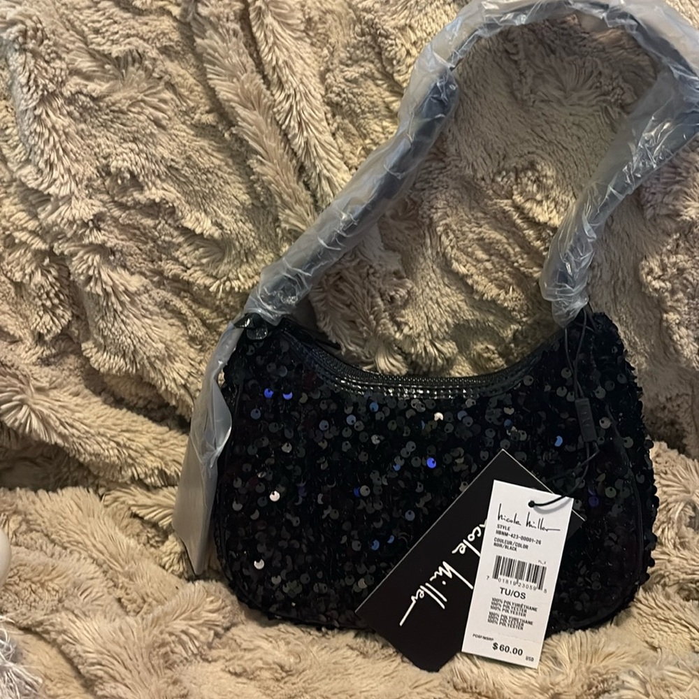 Black Sequin Handbag